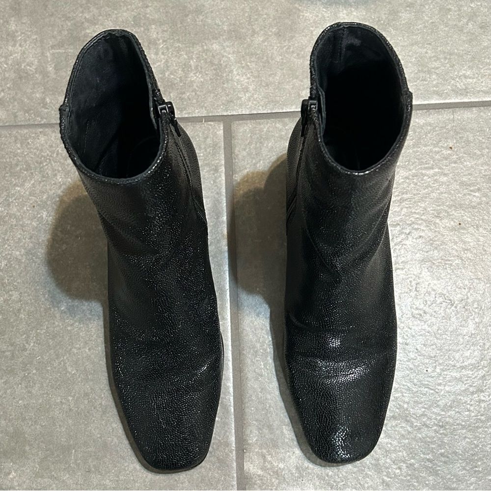 Rag & Bone Black Pebbled Leather Block Heel Mid Boots Women’s Shoe Size 6.5 - Picture 4 of 12